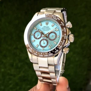 rolex daytona cosmograph stainless steel sky blue dial japanese master quality mens watch