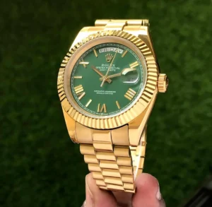 rolex day date gold green dial 40mm japanese automatic mens watch