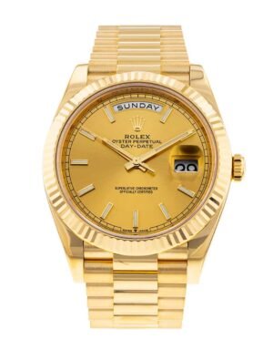 rolex day date 41 228238 fluted bezel gold dial