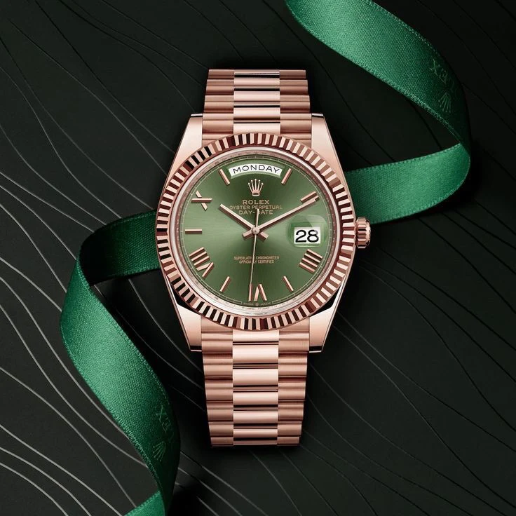 rolex day date 41 rose gold green dial japanese automatic mens watch rolex day date 41 rose gold green dial japanese automatic mens watch