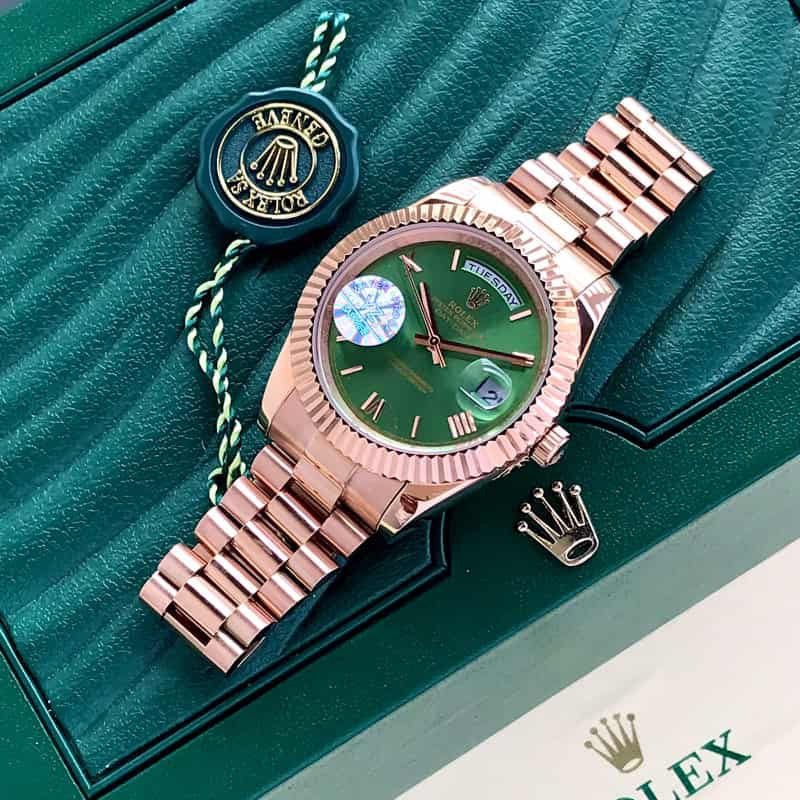 rolex day date 41 rose gold green dial japanese automatic mens watch rolex day date 41 rose gold green dial japanese automatic mens watch