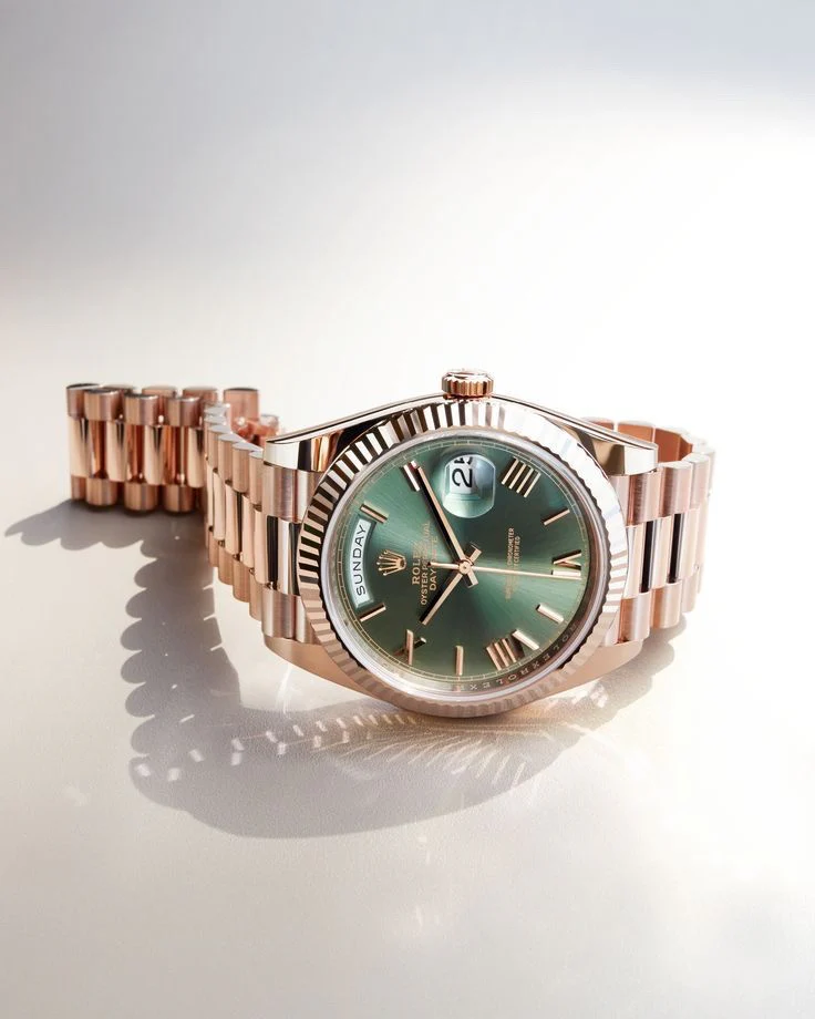 rolex day date 41 rose gold green dial japanese automatic mens watch rolex day date 41 rose gold green dial japanese automatic mens watch