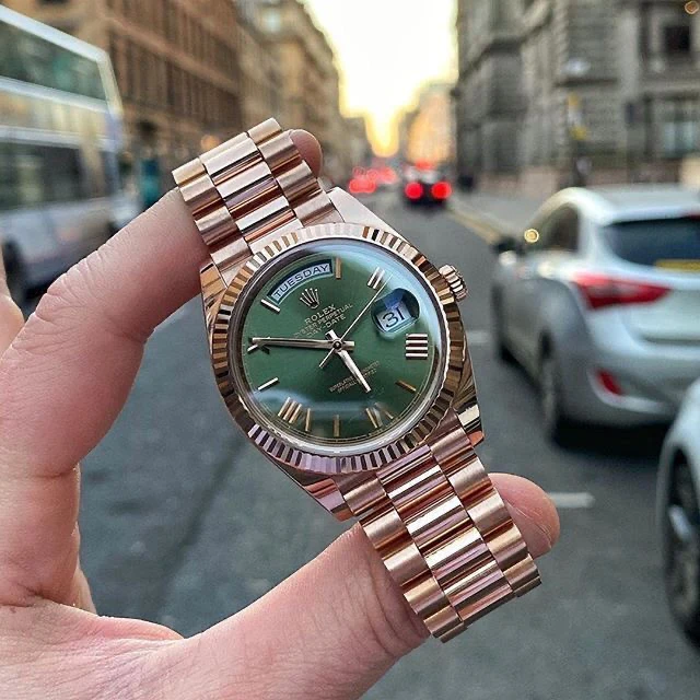 rolex day date 41 rose gold green dial japanese automatic mens watch rolex day date 41 rose gold green dial japanese automatic mens watch
